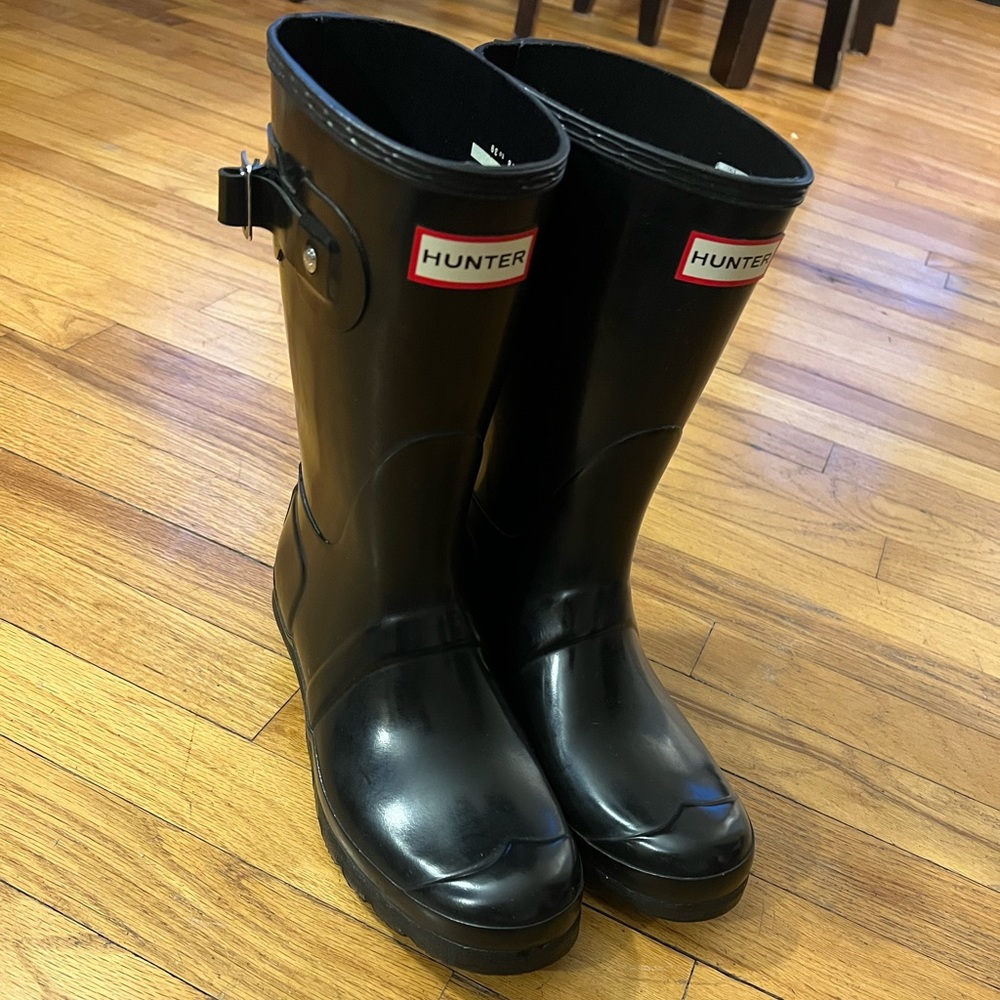 Hunter Rain Boots Short Gloss Black